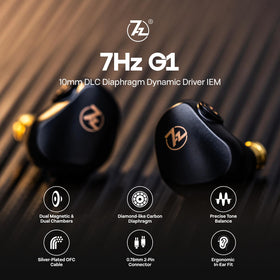 HIFIXAUDIO driver close-up highlighting 10mm dual-circuit design for improved clarity