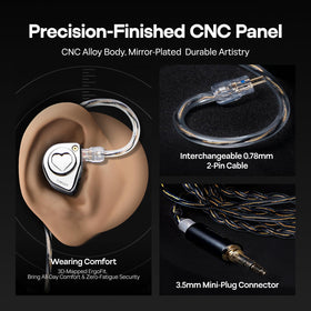 Ergonomic EW300 shape designed from 3D ear mapping for comfort