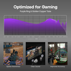 Gaming nozzle and dampers tuned for precise competitive audio cues