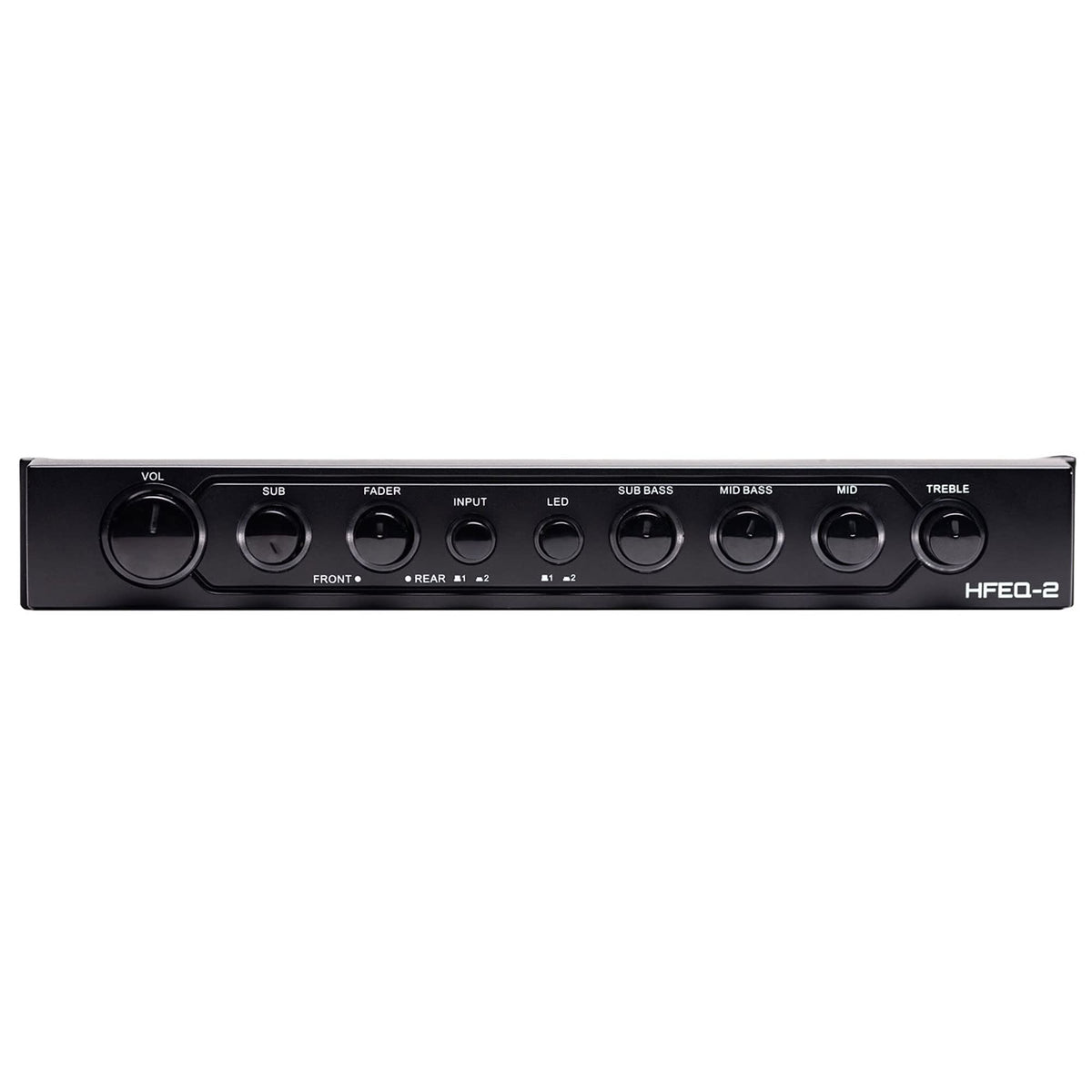 HIFONI HIFONICS CAR EQ close-up of knobs for precise frequency adjustments