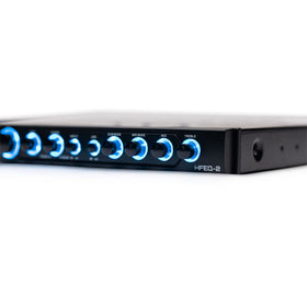 HIFONI HIFONICS CAR EQ mounted under dash demonstrating discreet placement