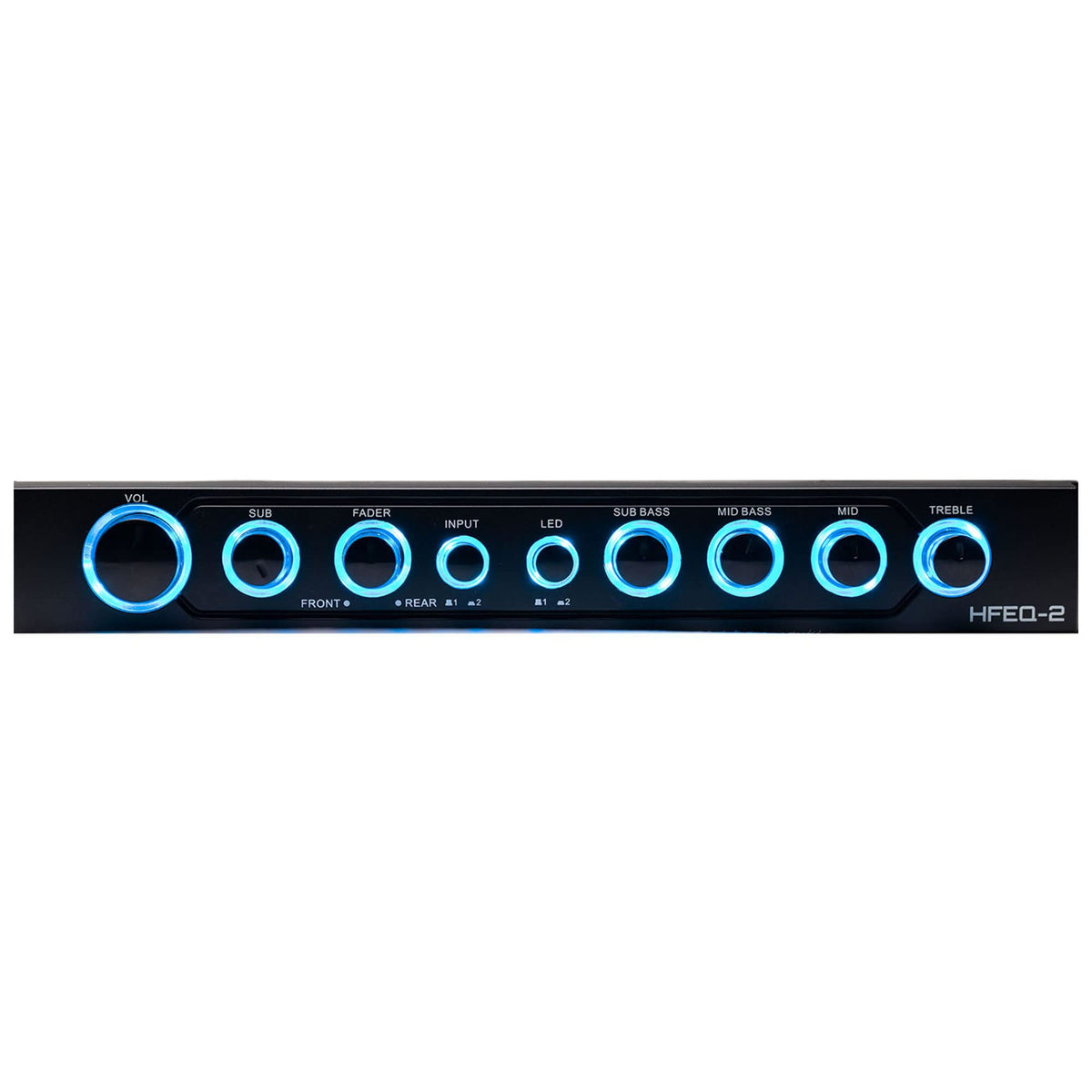 HIFONI HIFONICS CAR EQ next to ruler to show compact size advantage