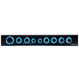 HIFONI HIFONICS CAR EQ next to ruler to show compact size advantage