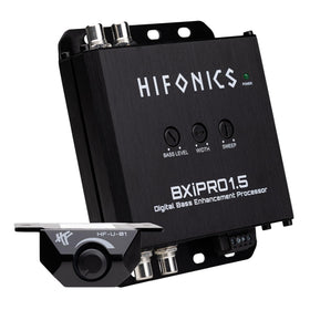 Hifonics front view of BXIPRO1.5 showing compact dash design and clean finish
