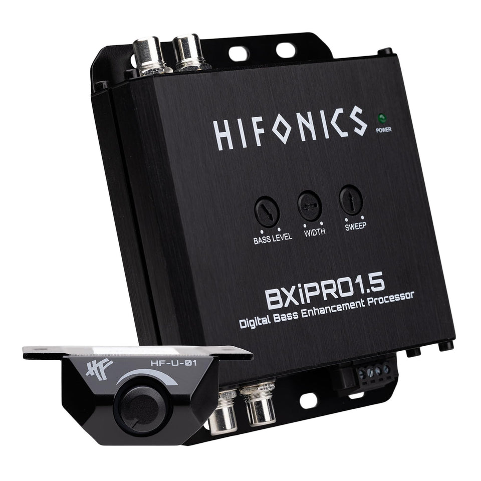 Hifonics front view of BXIPRO1.5 showing compact dash design and clean finish