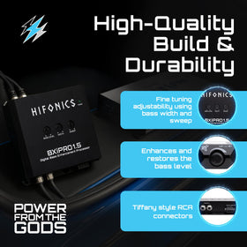 Hifonics side profile of BXIPRO1.5 highlighting low-profile compact form