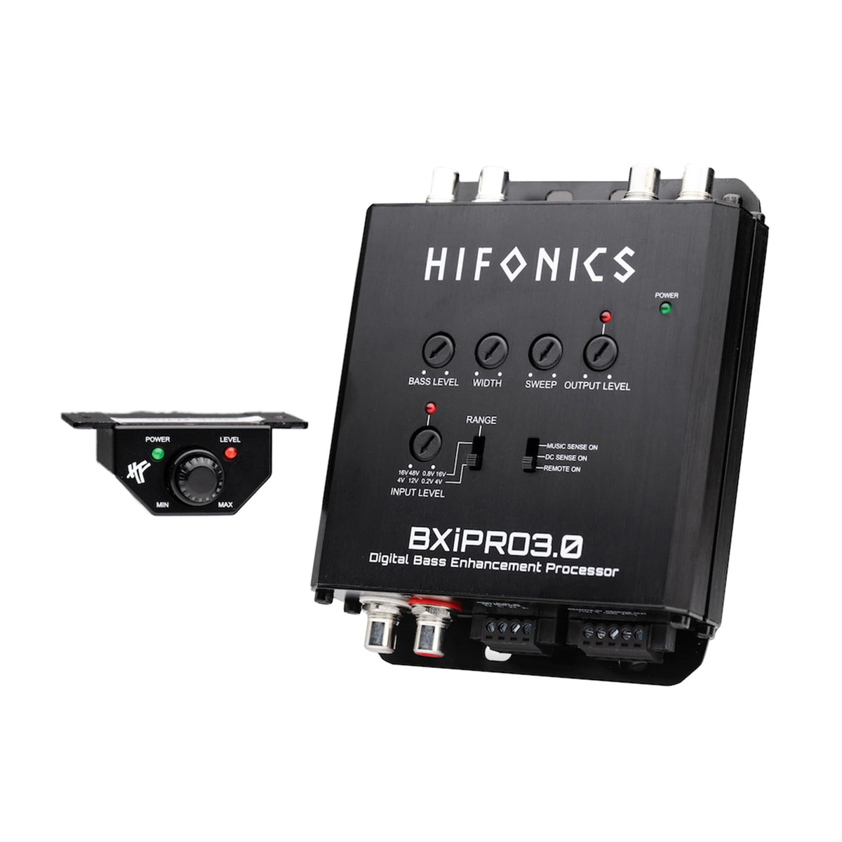 Hifonics BXIPRO3.0 dash-mount processor integrated in a clean dashboard setup.