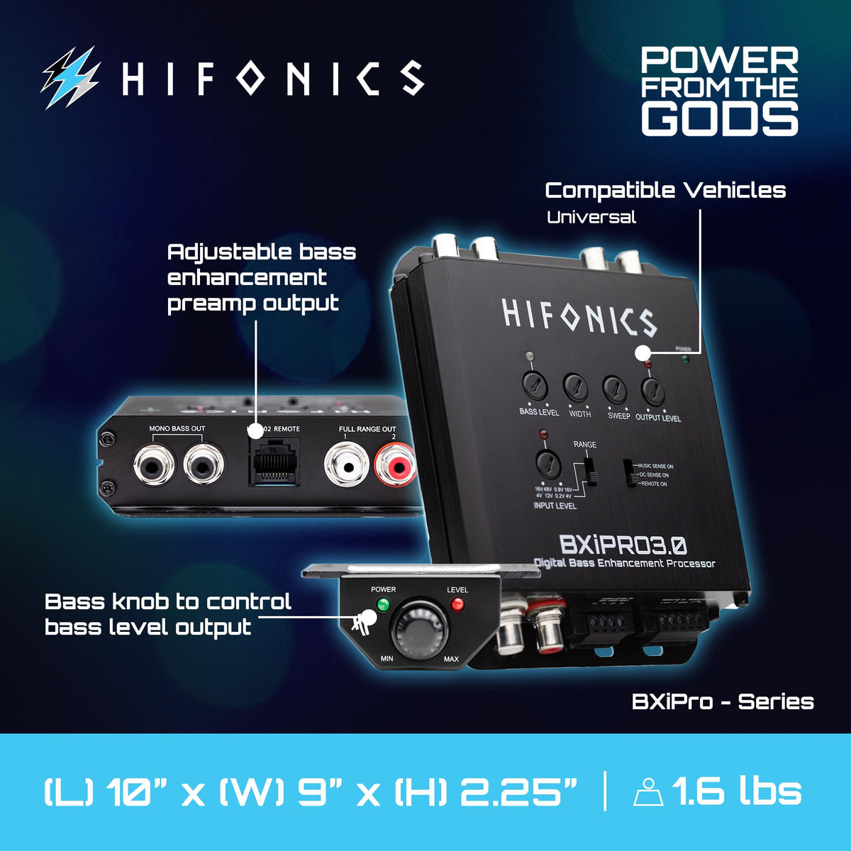 Hifonics BXIPRO3.0 differential inputs minimize signal interference for clearer bass.