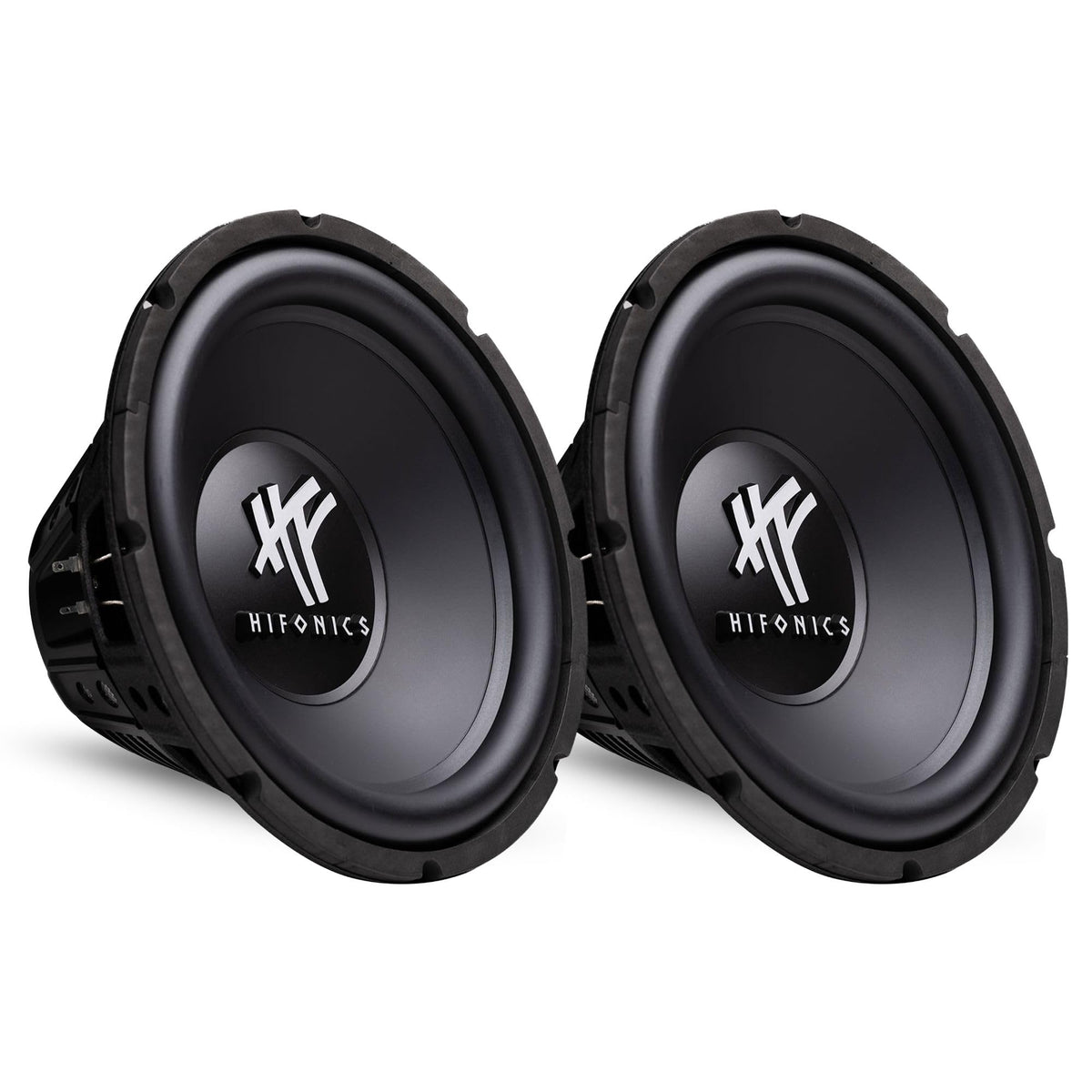 Hifonics HFX12D4 subwoofer front view delivering deep bass for car audio.