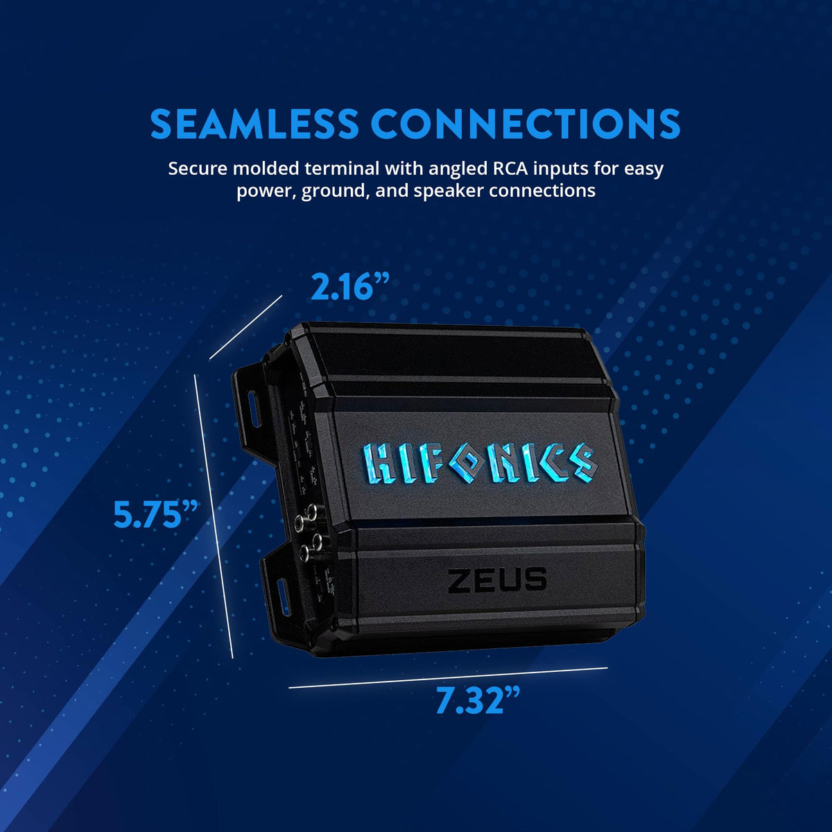 Hifonics Zeus Delta 750W side ports highlighting accessible connections for installation