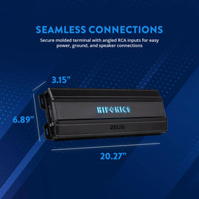 Hifonics Zeus Delta heat sink dissipates heat for stable performance during long listening sessions.
