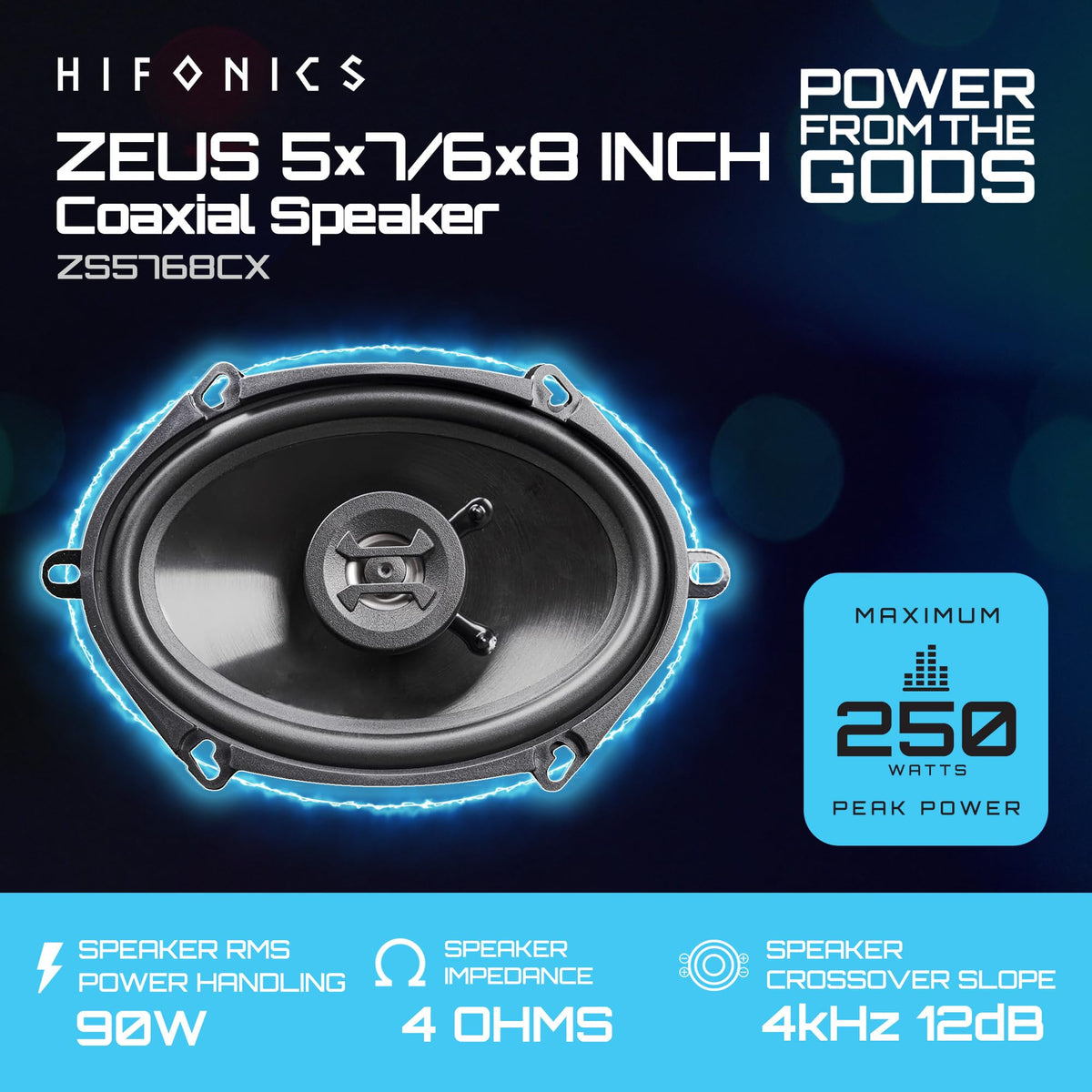 Hifonics woofer cone close-up showing alpha-cellulose texture and natural sound