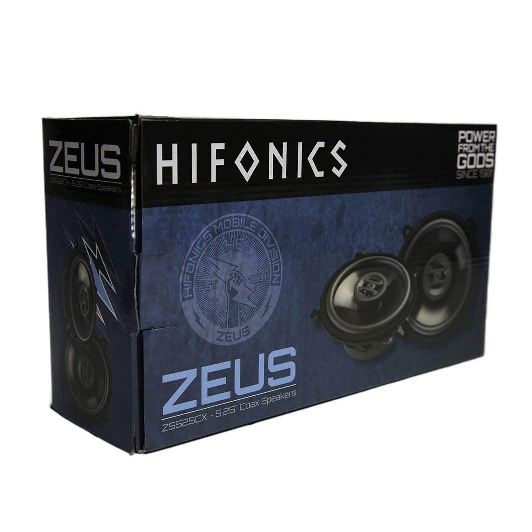 Hifonics Zeus ZS-525CX stamped steel basket supports sturdy, low-distortion sound