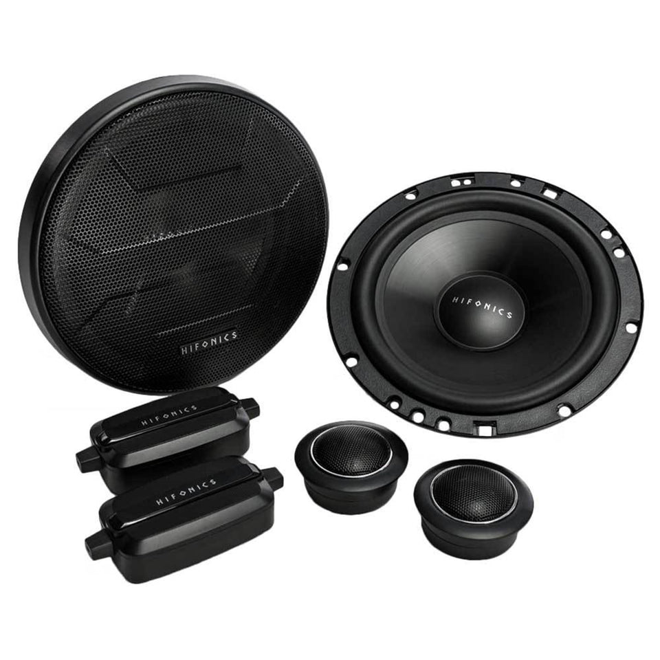 Hifonics Zeus ZS65C front view showing speaker face and grille, improved sound clarity