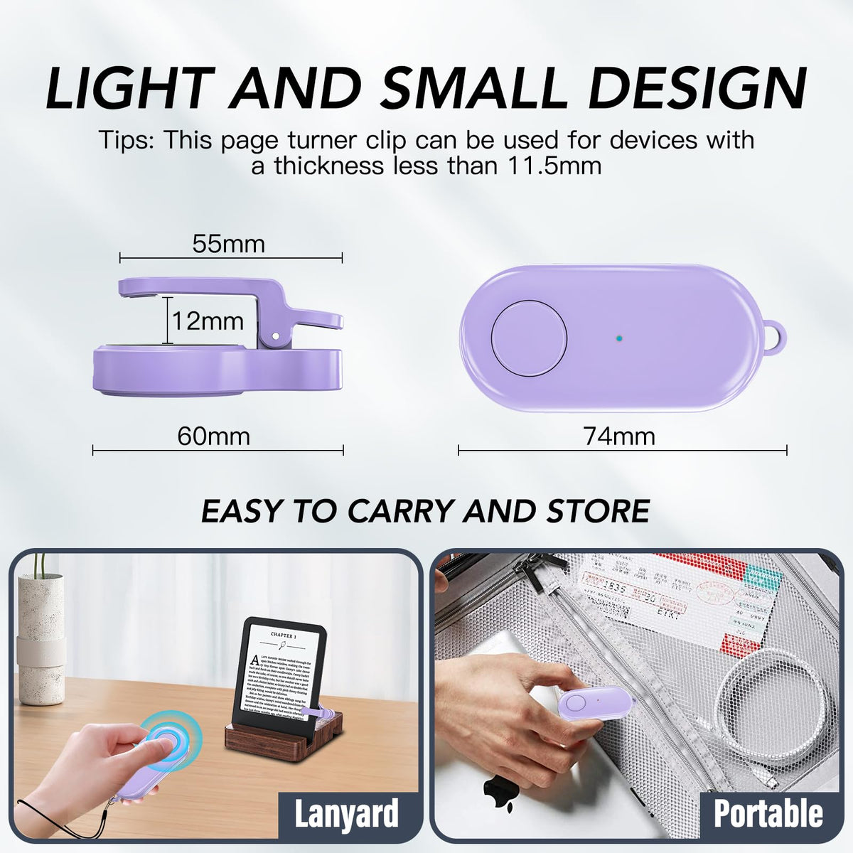 HIGHGO ergonomic grip design ensures comfortable long reading sessions.