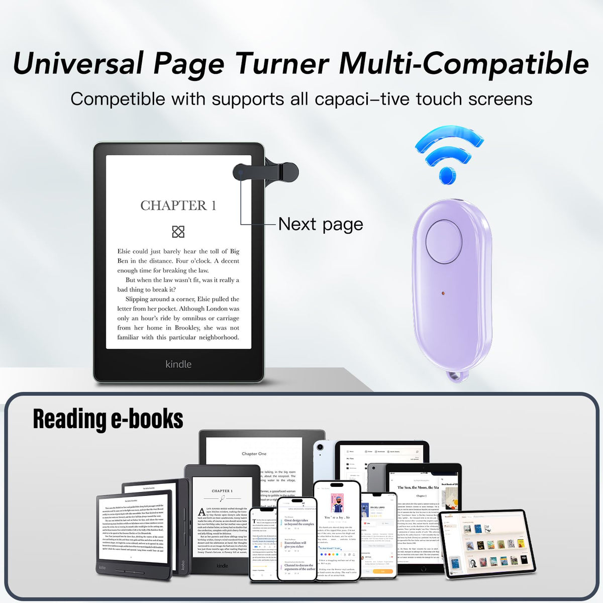 HIGHGO page-turner operates silently for quiet environments.
