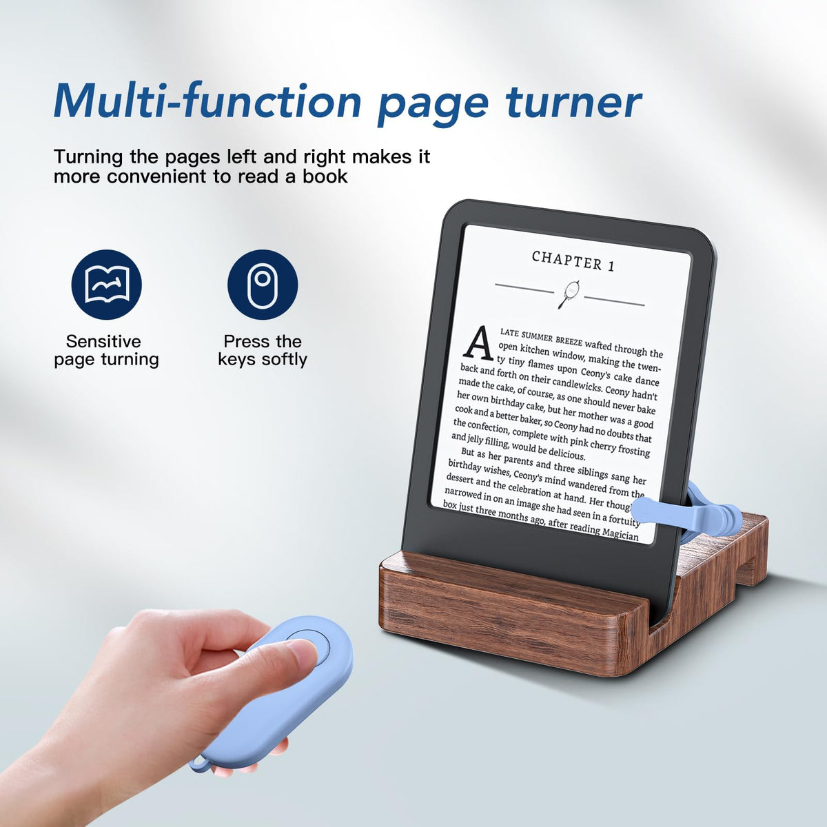 HIGHGO RF wireless page turner with Kindle and tablet compatibility for seamless navigation