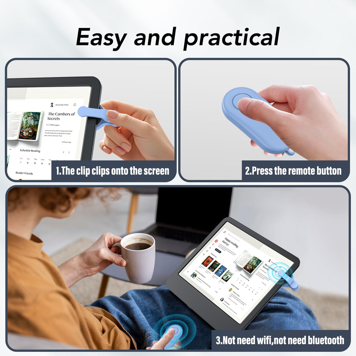 HIGHGO page turner mute button enabling silent reading sessions