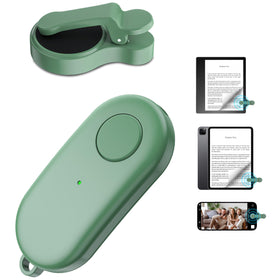 HIGHGO remote page-turner attached to a Kindle for hands-free page turning