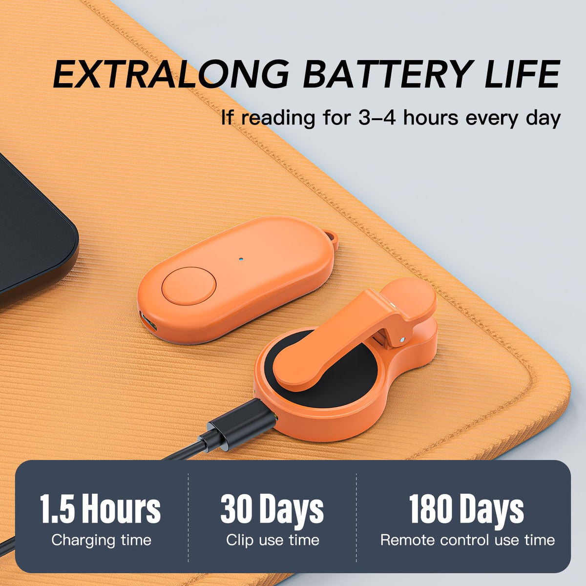 HIGHGO remote-control page turner with shutter function for hands-free photos.
