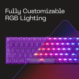Higround Crystal Amethyst Basecamp white flame switches close-up for precise actuation and smooth typing
