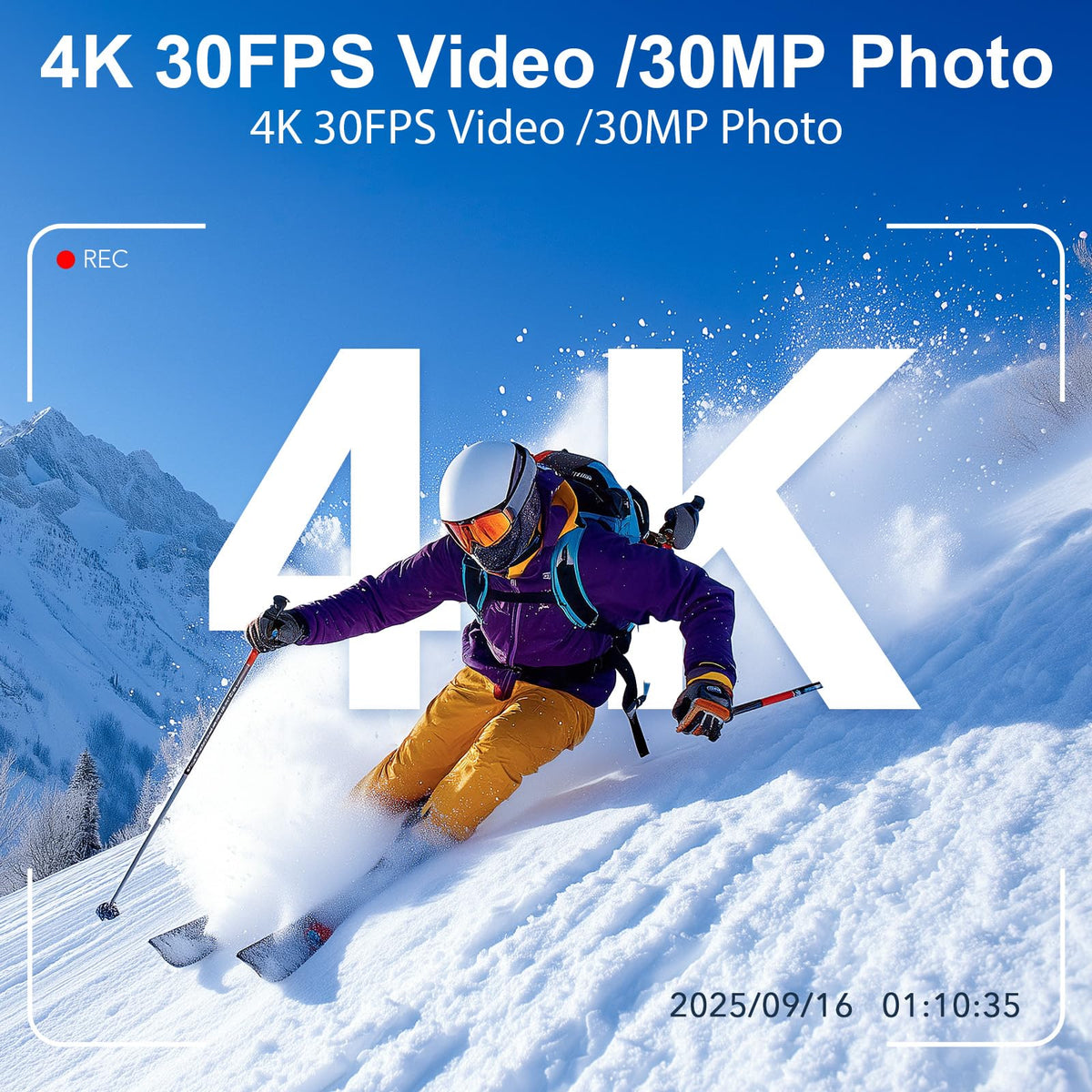 Hiicam action camera 170° wide-angle lens captures expansive footage