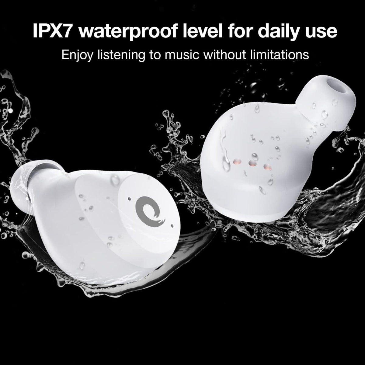 Hikapa X9 earbud placed in ear to show scale and secure fit benefit