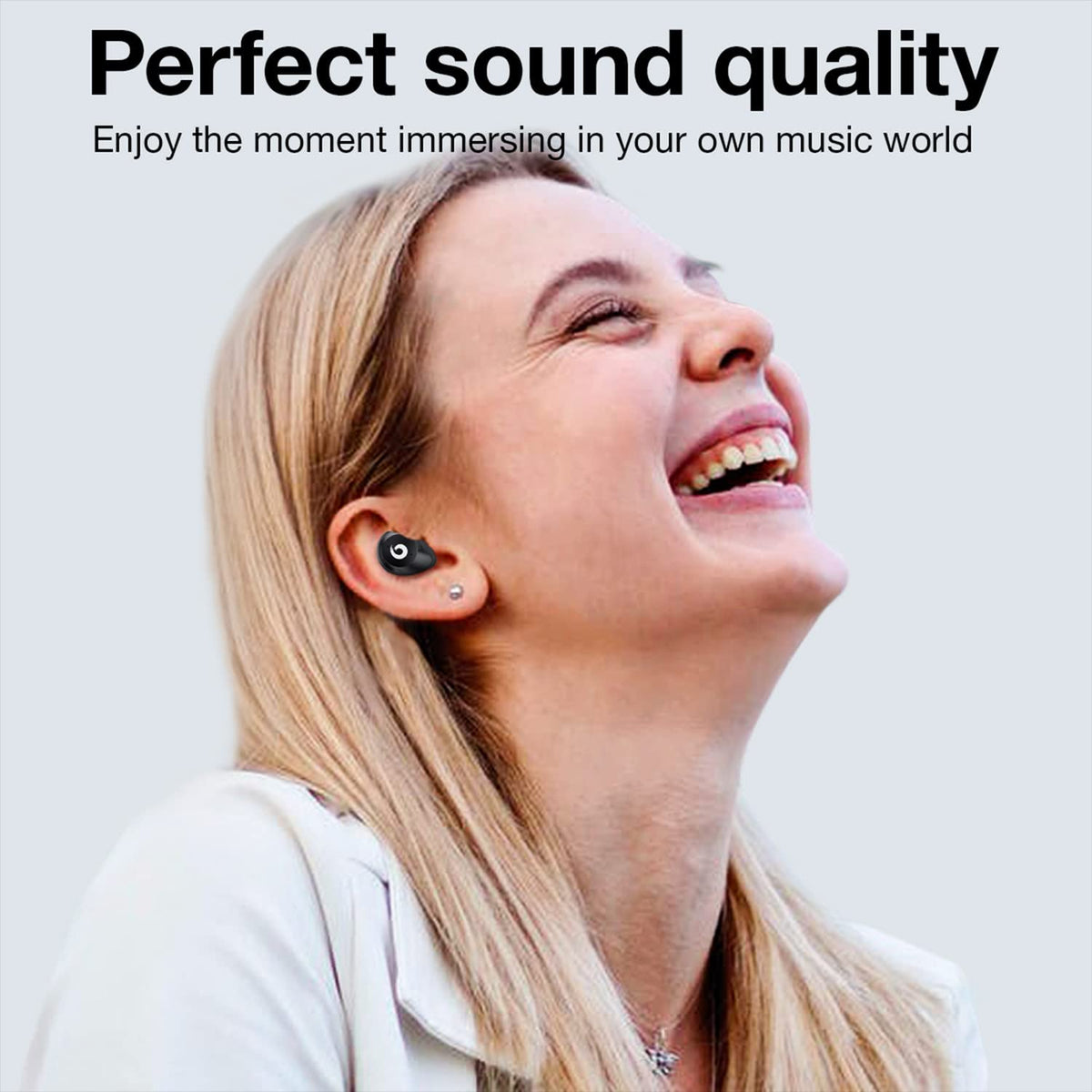 Hikapa X9 finger tapping earbud touch control, indicating easy hands-free use