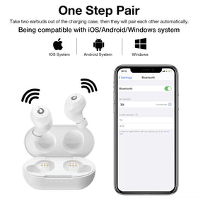 Hikapa X9 demonstrating touch controls on bud for easy hands-free use