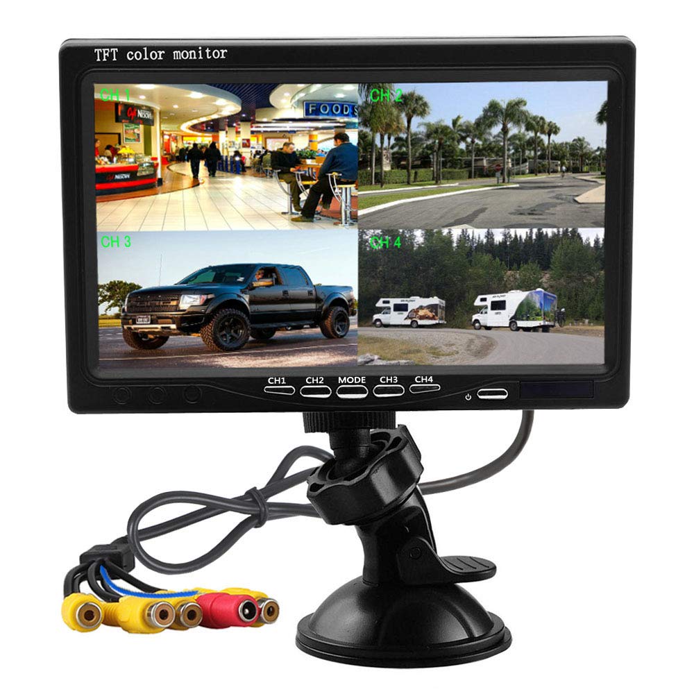 Hikity 7-Inch backup monitor on dash provides clear rear-vision for safer reversing.