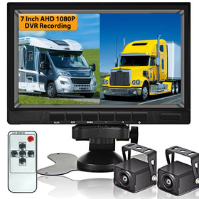 Hikity AHD dual backup camera with 7-inch monitor delivers sharp daytime and night visibility.