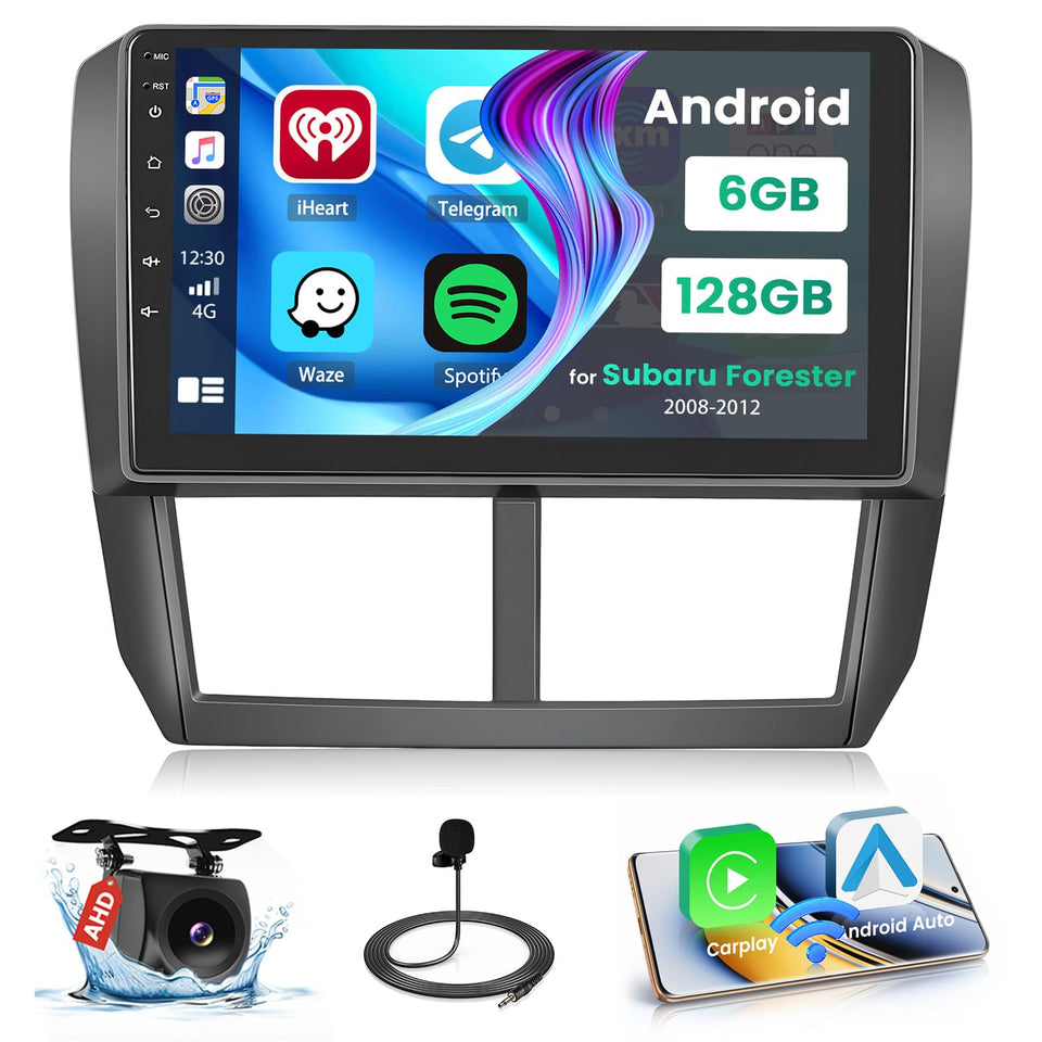Hikity Forester front panel view for integrated Subaru stereo