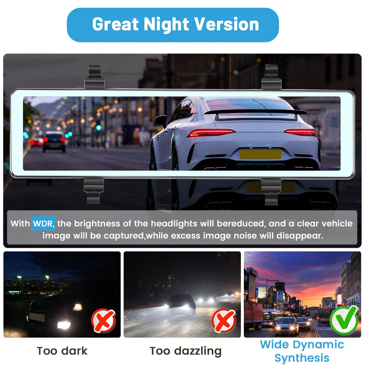 Hikity rear backup camera installed on rear glass — provides reliable reverse visibility