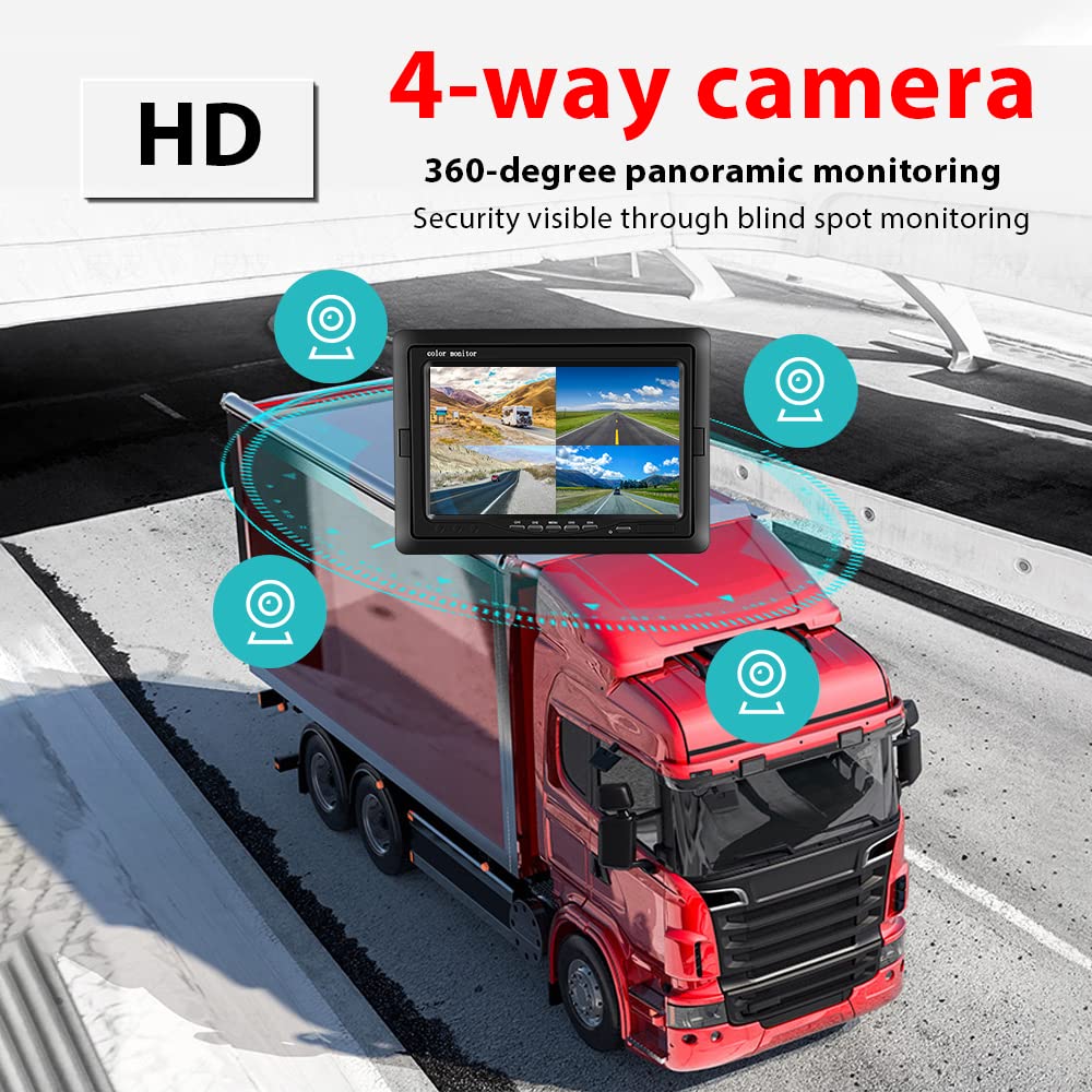 Hikity remote control adjusts brightness, contrast, and color from the driver's seat.