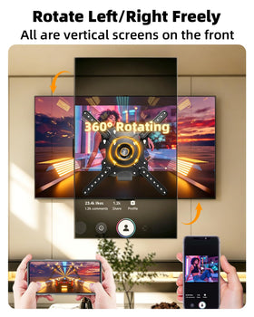 DY3255 360° infinite rotation enables portrait or landscape viewing.
