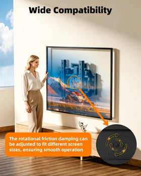 Hillport DY3770 dual-hook adjust centers portrait screens without re-drilling.