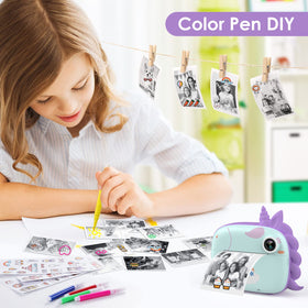 HiMont color pens and cartoon stickers for DIY photo art projects.