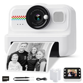 HiMont front view of black instant camera showing lens and flash for easy shooting