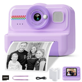 HiMont front view purple camera showing button layout and lens benefit ease of use