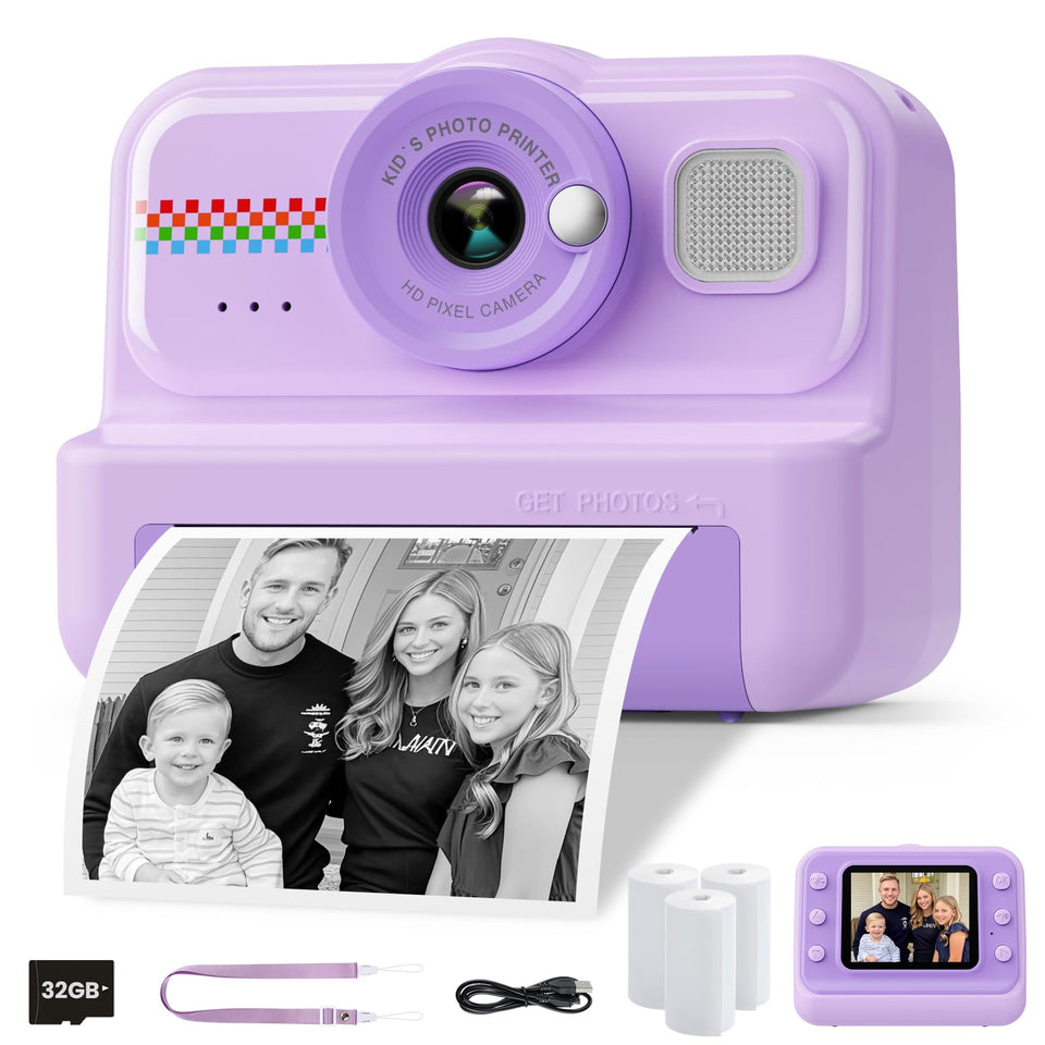 HiMont front view purple camera showing button layout and lens benefit ease of use