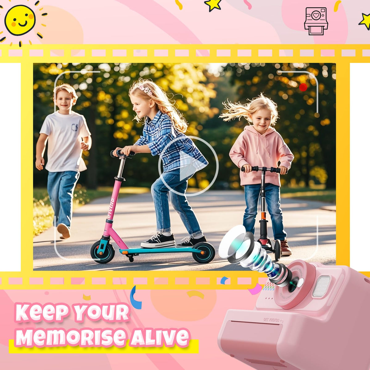HiMont child taking a selfie outdoors for playful memories