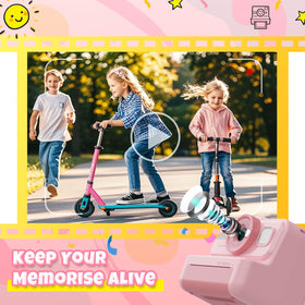HiMont child taking a selfie outdoors for playful memories