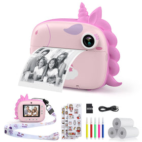 HiMont Kids Camera front view showing instant print capability for creative snapshots