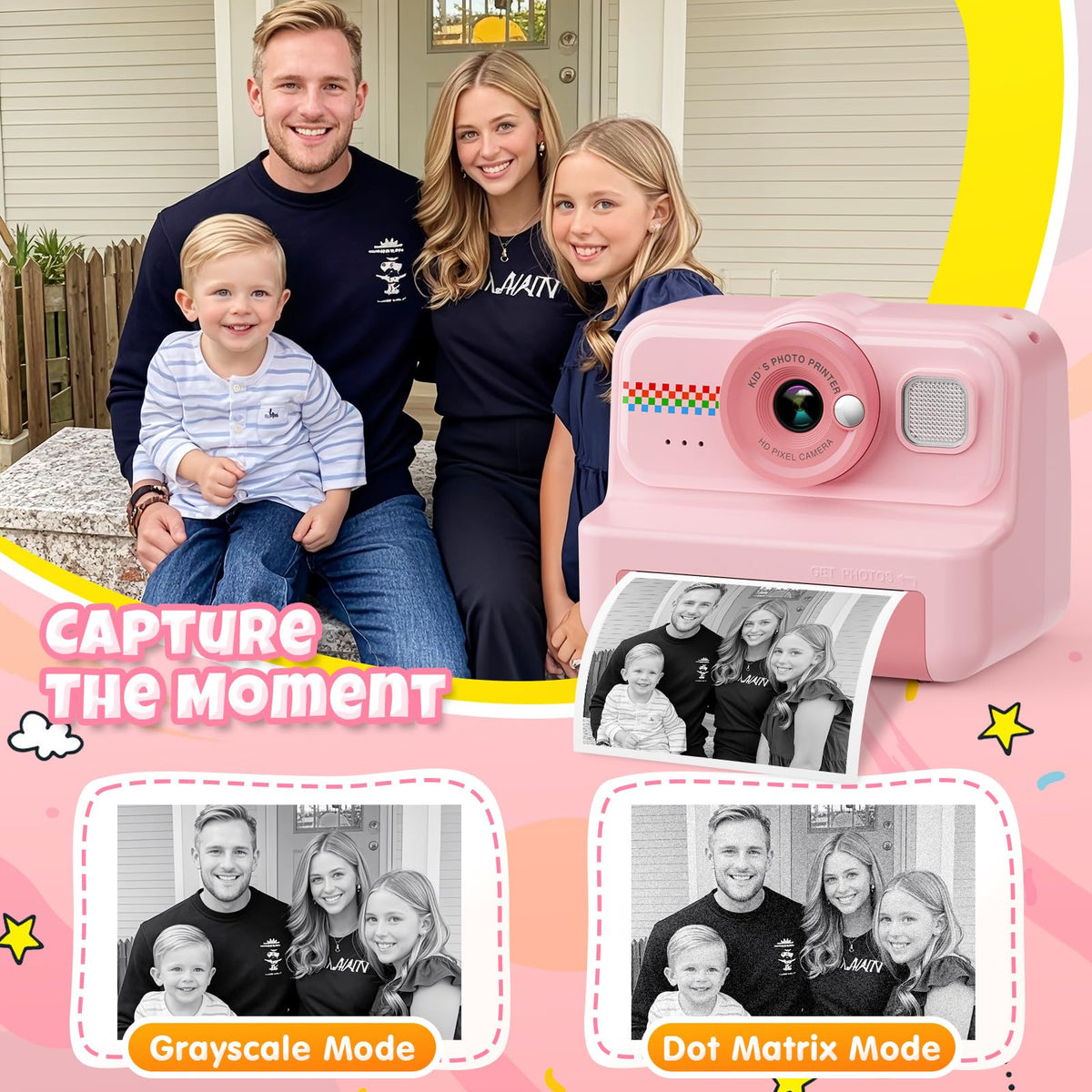 HiMont printed photo with color pens encouraging decoration