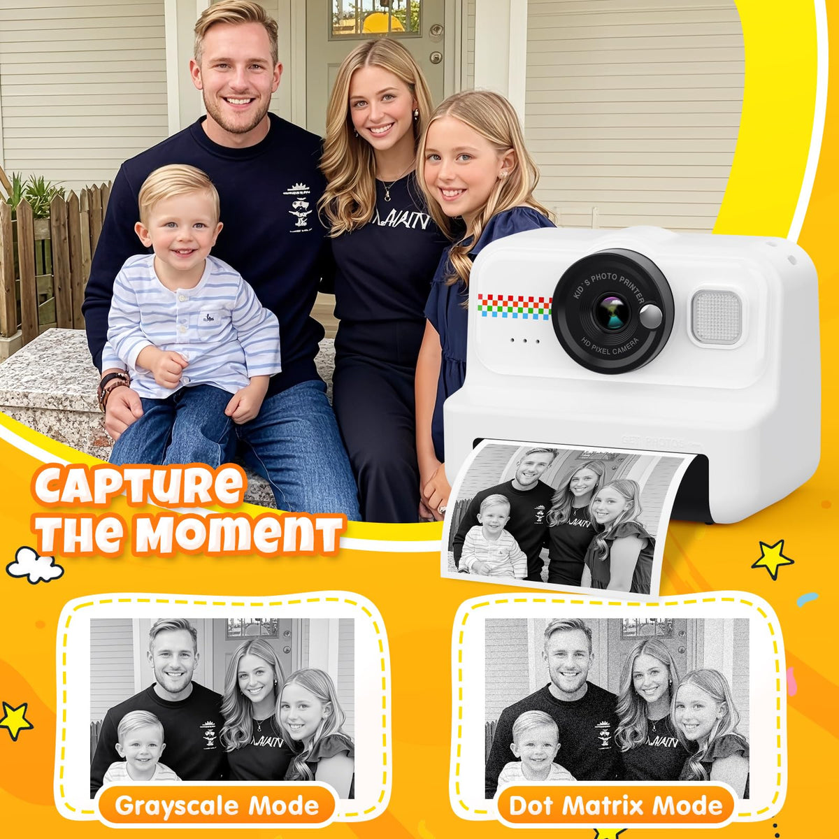 HiMont 2.4-inch screen and buttons view demonstrating simple kid-friendly controls