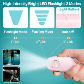 Hion alarm, 130dB siren visual deterrent for potential attackers.
