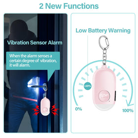 Hion alarm with LED light on, ready to illuminate dark paths during night walks.