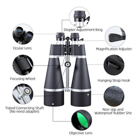 HIOPIACO travel-ready binoculars with straps for easy carrying