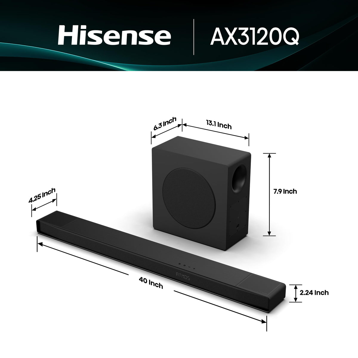 AX3120Q subwoofer wireless pairing showing deep bass performance.
