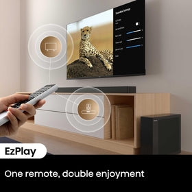 Hisense HS2100 movie night setup delivers immersive sound with rich dialogue.